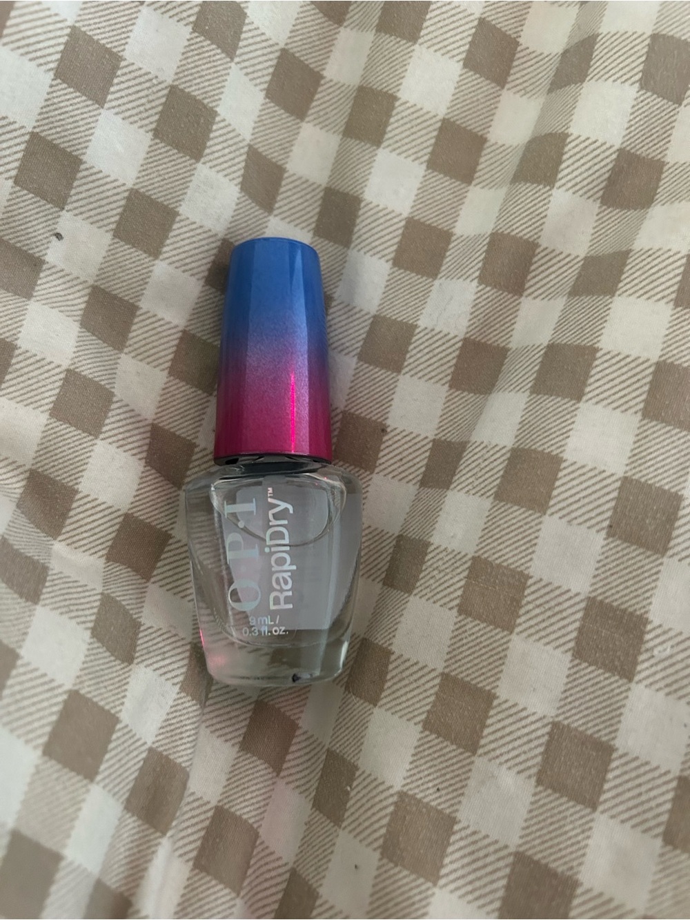 OPI Rapidry Clear Top Coat with Blue-to-Pink Gradient Cap